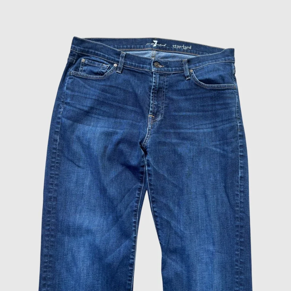 7 For All Mankind Standard Straight Leg Jeans Men's 36x30 Medium Blue Wash